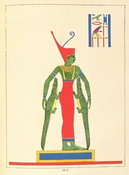 Die Göttin Neith, Illustration aus Pantheon egyptien: Sammlung der mythologischen Figuren des Alten Ägypten von Jean-Francois Champollion, veröffentlicht 1823-25